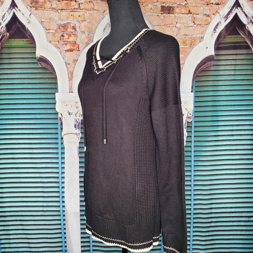 Calvin Klein Lace-Up Sweater ~ Medium